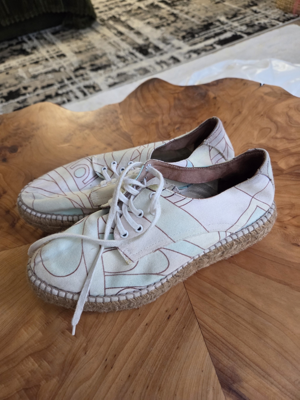 Women’s Cream Lace-Up Espadrille Sneaker